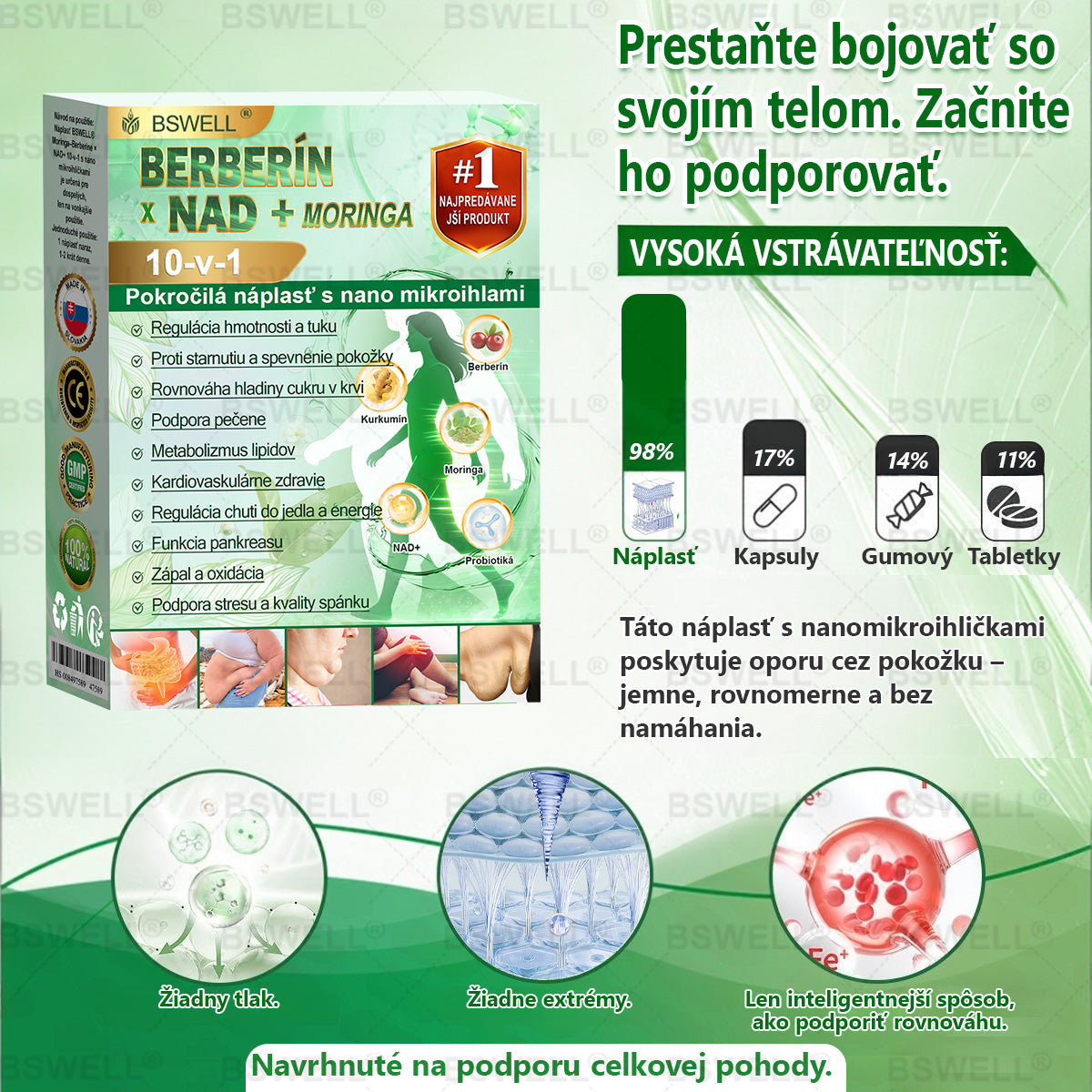🍏BSWELL® Nano mikronidla chudnúci náplasť (Rýchlo raz denne, viditeľné zmeny do 28 dní) ✅ Pre obezitu, kardiovaskulárne zdravie, cukrovku, spánkovú apnoe, zdravie kĺbov, problémy s kĺbmi a ďalšie